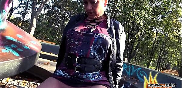  DownToFuckDating - BRUNETTE COUGAR RUBINA TAKES HER DATE TO THE PARK TO FUCK OUTDOORS